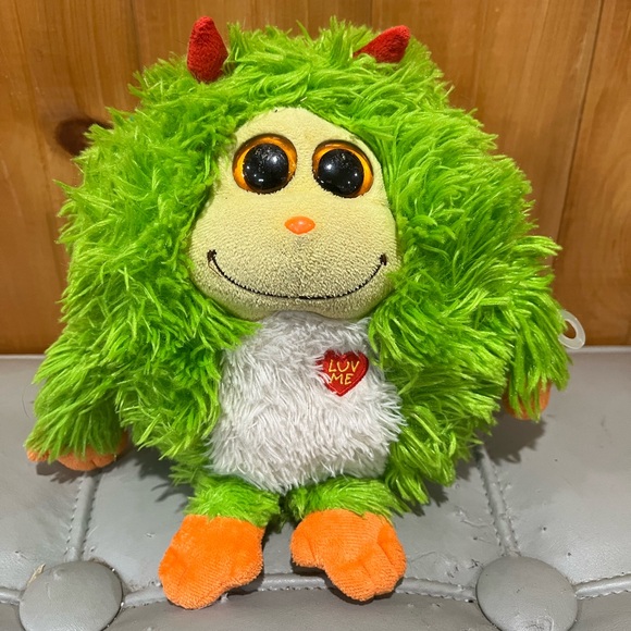 Collectors Ty Monstaz Beanie Maxine 8” Medium Green Stuffed Toy - Picture 3 of 9